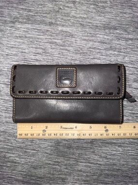 Dooney & Bourke Florentine Gray Whipstitch Continental